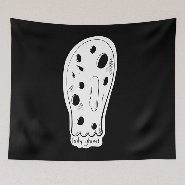 Item preview, Holy Ghost funny pun kawaii drawing Black and white designed and sold by GreyEyedMage.