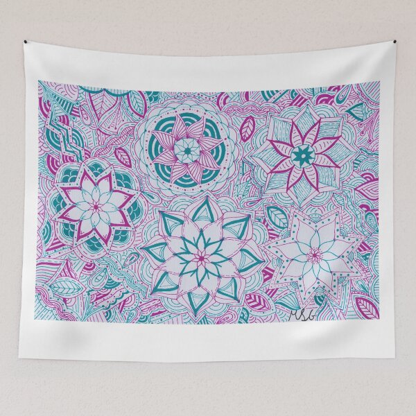 Item preview, Magenta & Hawaiian Blue Mandala Improvisation designed and sold by MarisaGoncalves.