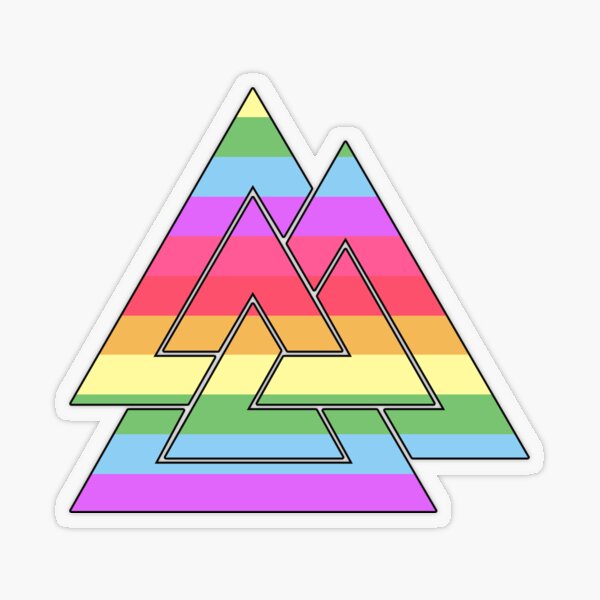 Rainbow Valknut Transparent Sticker