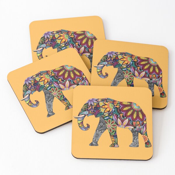 Item preview, mandala elephant illustration, Tattoo artist Mandala Ganesha Elephant, ganesha, purple, blue, symmetry, head  designed and sold by Hala217.