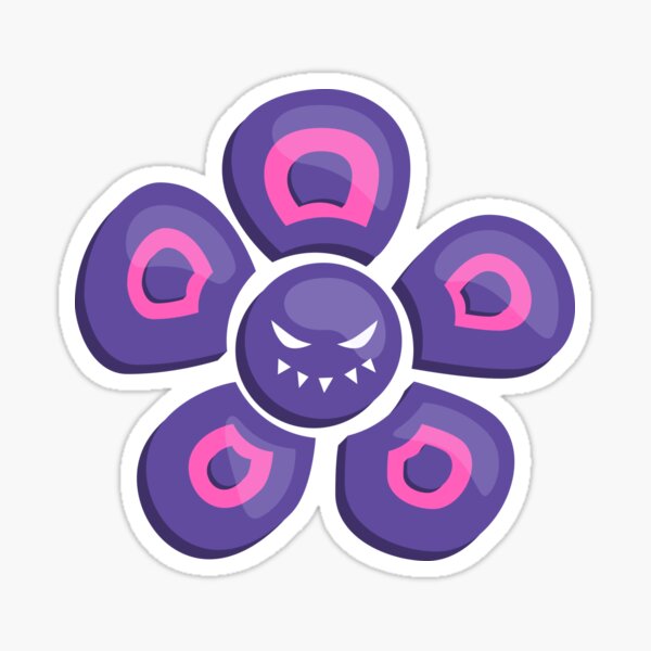 Purple Evil Flower Sticker