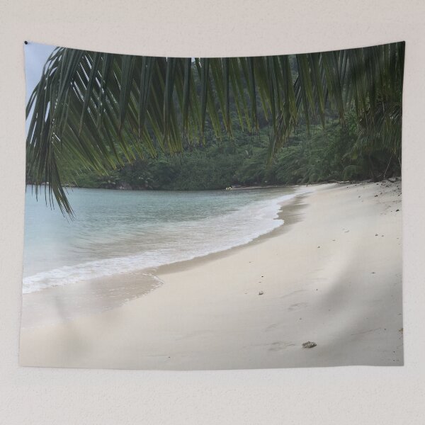 Item preview, Sandy beach and a palm leaf  designed and sold by Artlajf.
