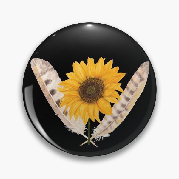 Artikelvorschau, Schöne Sonnenblume und Federn entworfen und verkauft von ColorfulMystic.