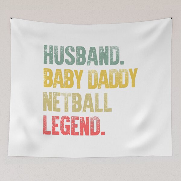 Item preview, Funny Men Vintage T Shirt Husband Baby Daddy Netball Legend designed and sold by Bendthetrend.