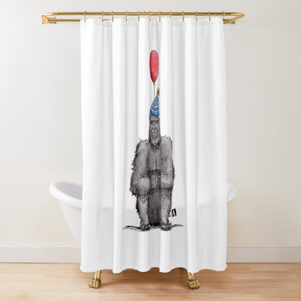 Unhappy Gorilla Having A Birthday Party Shower Curtain