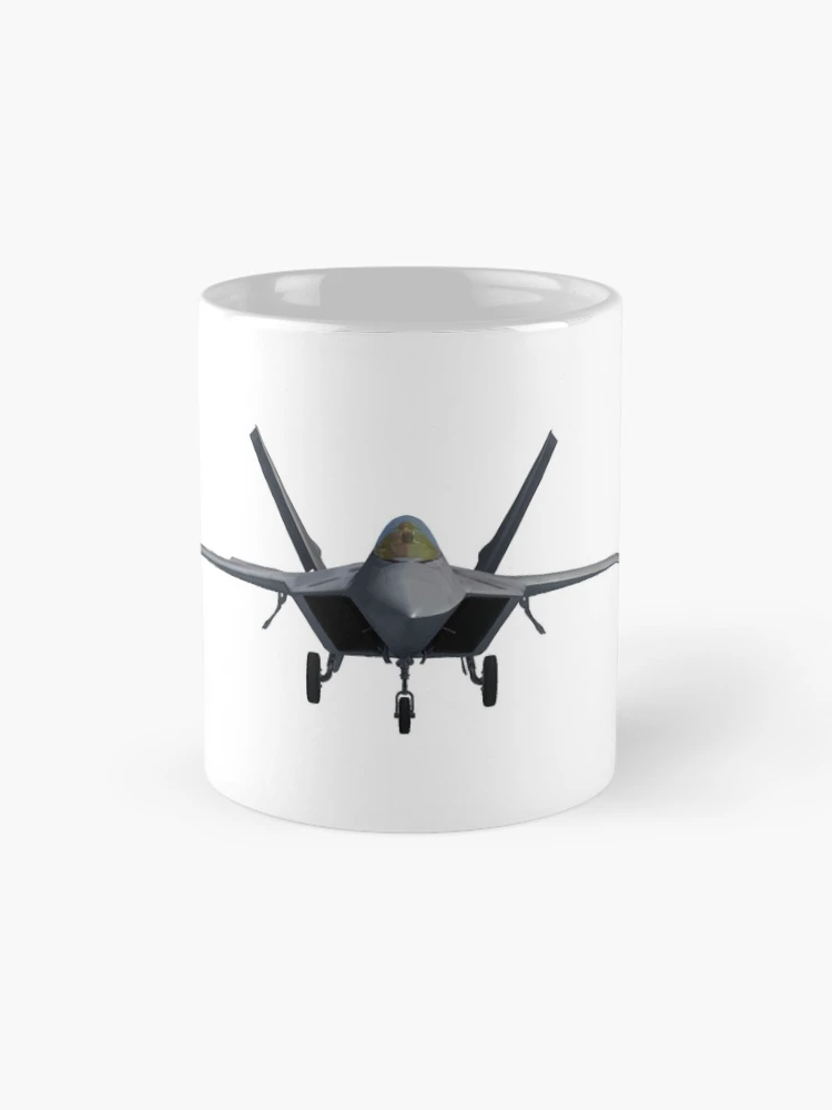 Aperçu 4 sur 6. Mug à café avec l'œuvre F22 Raptor créée et vendue par powerpointer.