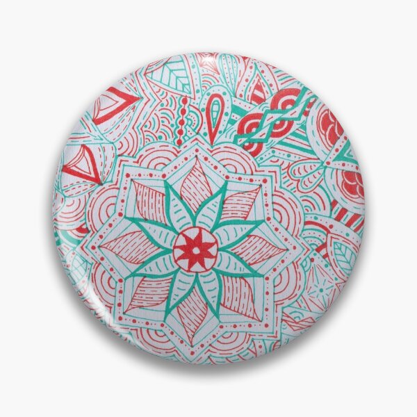 Item preview, Mint Green & Peach Mandala Improvisation designed and sold by MarisaGoncalves.