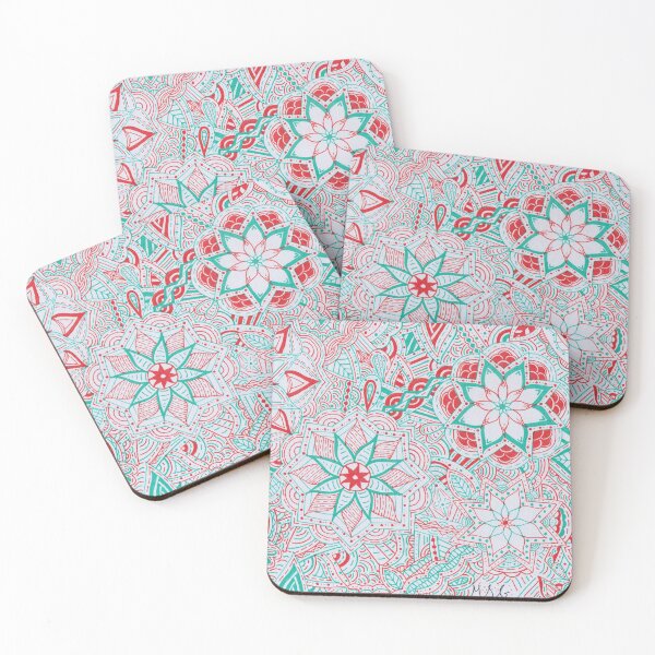 Item preview, Mint Green & Peach Mandala Improvisation designed and sold by MarisaGoncalves.