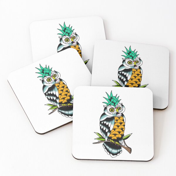 Item preview, pineapple owl traditional tattoo designed and sold by rafaelwolf.
