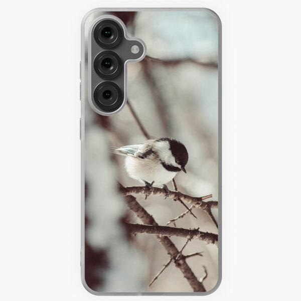 Chickadee in winter photograph Samsung Galaxy Soft Case