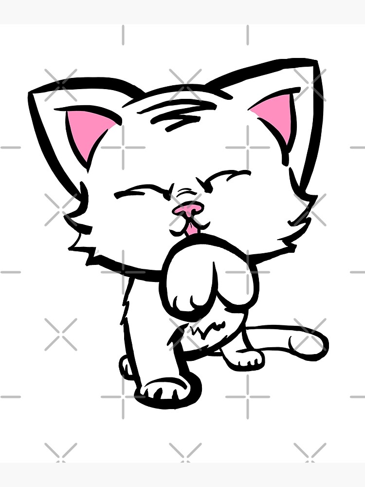 Kitten Cleaning (white) by schwiftyNinja