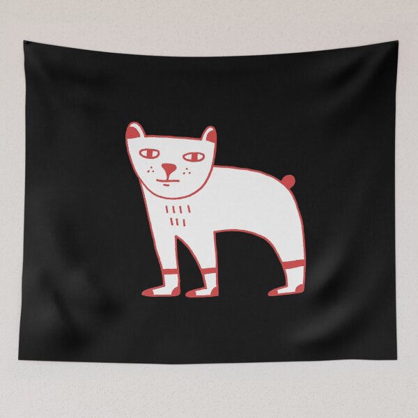 Item preview, Sock Bear Red Outline on Black Background designed and sold by cosmicmouse.