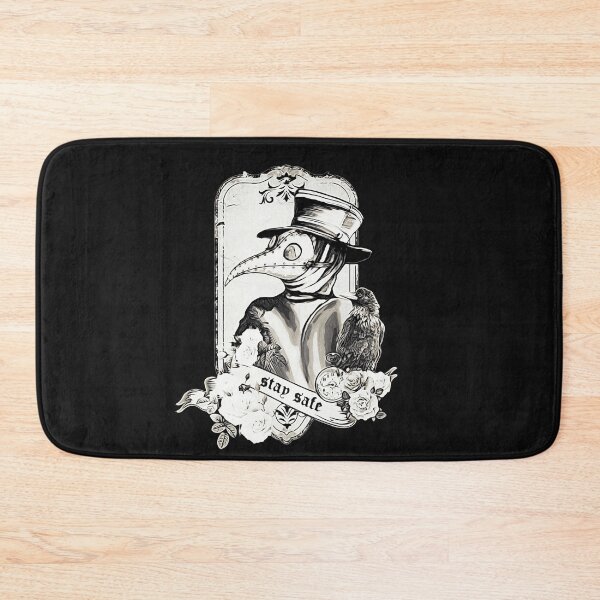 Item preview, Plague Doctor Say stay safe, black and white designed and sold by Collagedream.