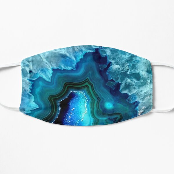 Teal Blue Agate Flat Mask