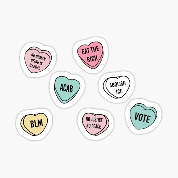 Black Lives Matter Candy Heart Pack Sticker