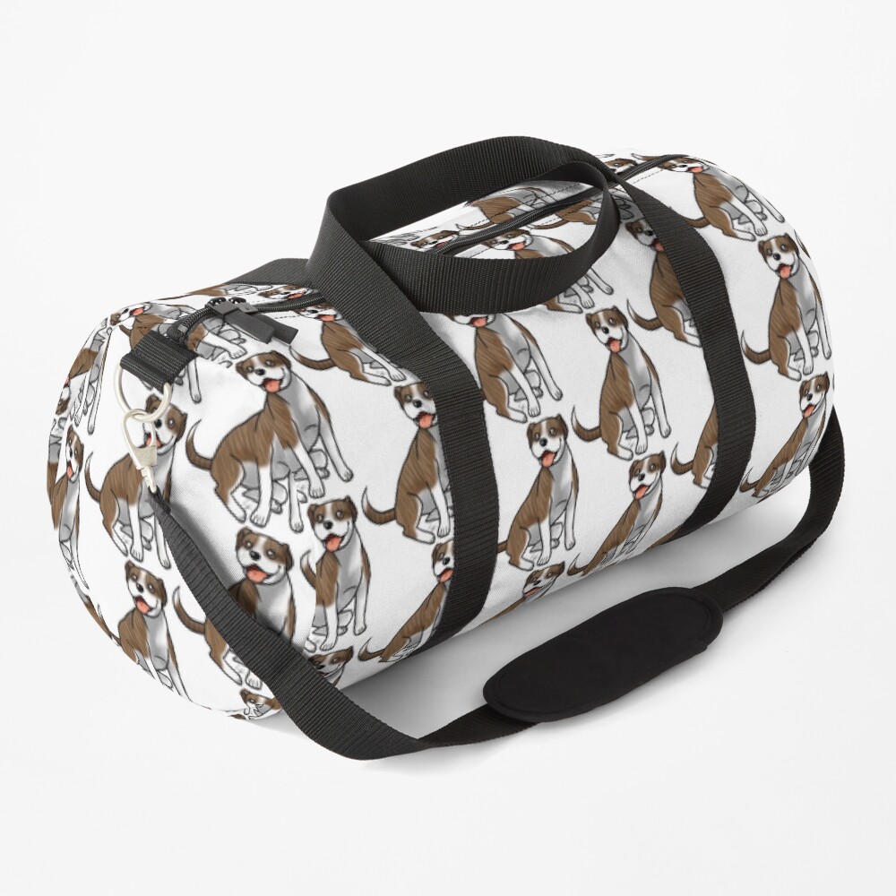 American Pit Bull Terrier - Brindle and White Duffle Bag