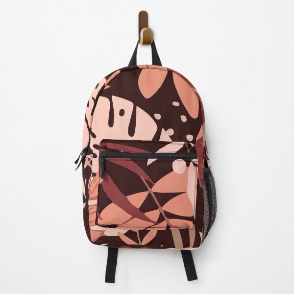 Marsala tones with tropical leaves Backpack