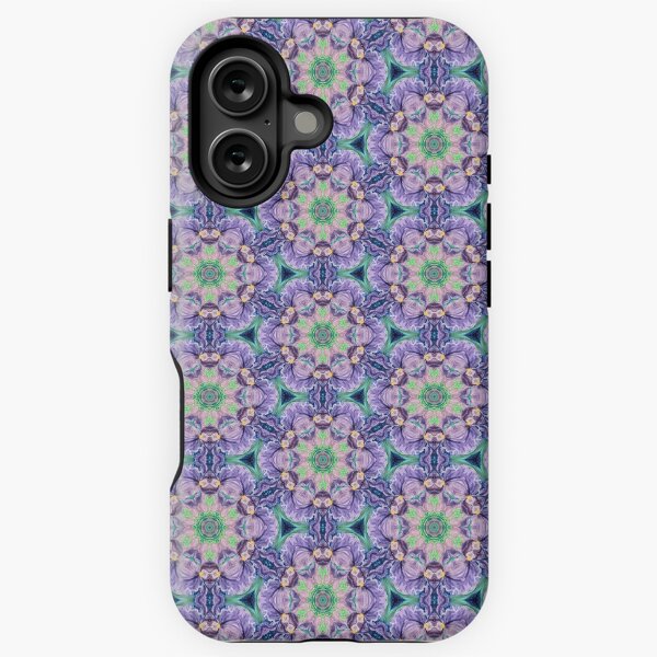 Item preview, Abstract purple green geometric kaleidoscope pattern designed and sold by MindMirror.