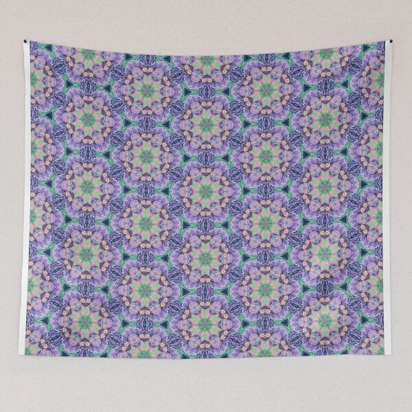 Item preview, Abstract purple green geometric kaleidoscope pattern designed and sold by MindMirror.