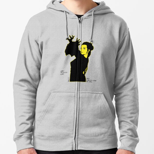Lola Flores Silueta Amarilla Sudadera con capucha y cremallera
