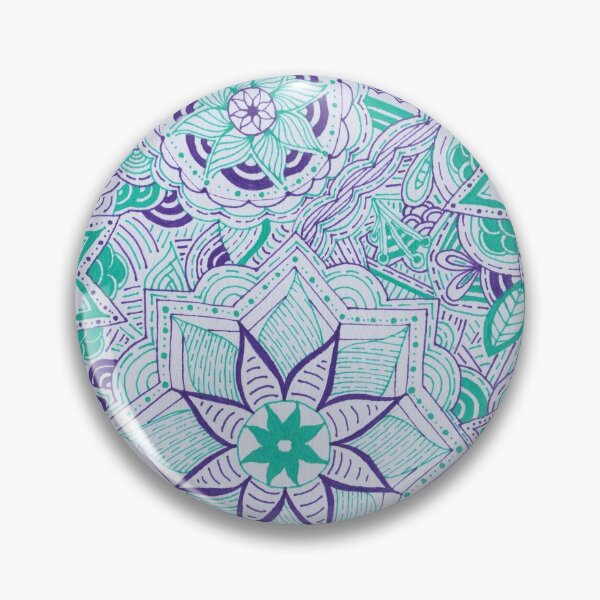 Item preview, Mint Green & Purple Mandala Improvisation designed and sold by MarisaGoncalves.
