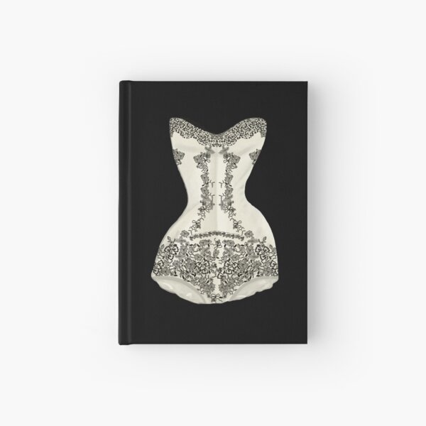 Vintage Black and White Lace Corset Hardcover Journal