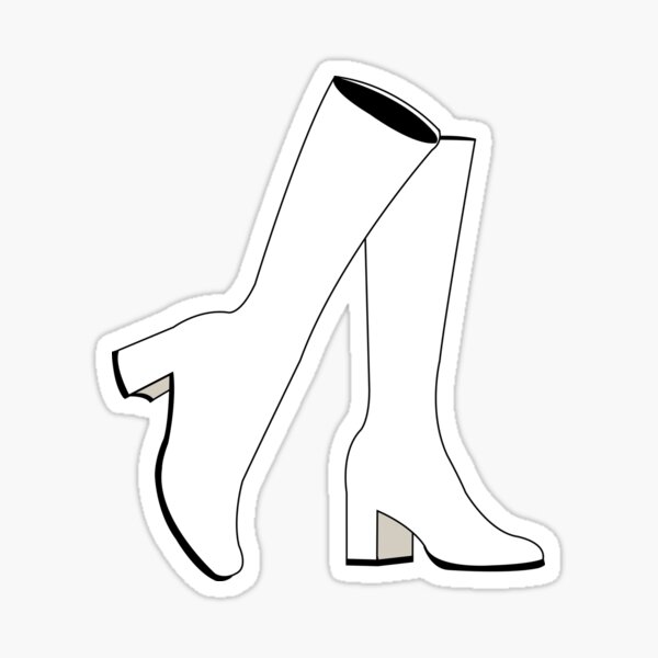 White Gogo Boots Sticker