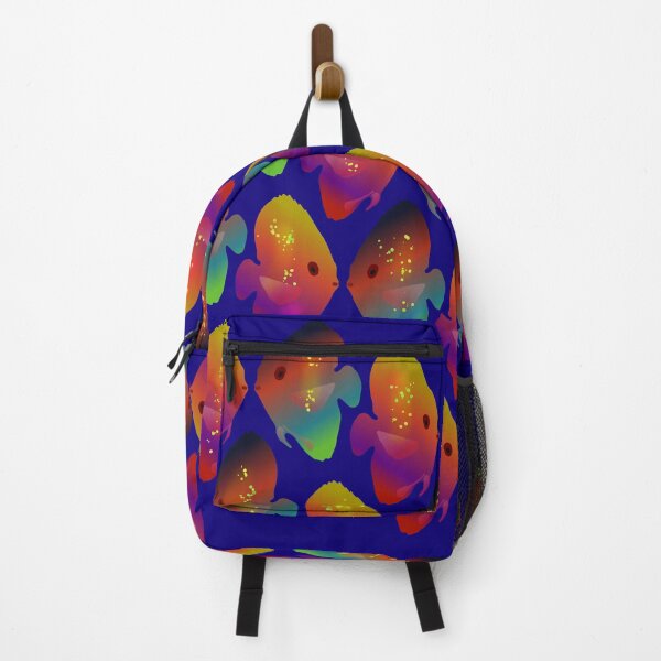Item preview, Tropical Discus Fish Pattern With Hearts (blue) designed and sold by Davey's Designs.
