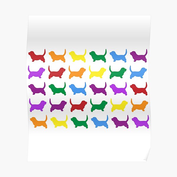 "Multi Colored Rainbow Dogs" Poster by maddyfever Redbubble