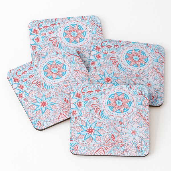 Item preview, Orange & Light Blue Mandala Improvisation designed and sold by MarisaGoncalves.