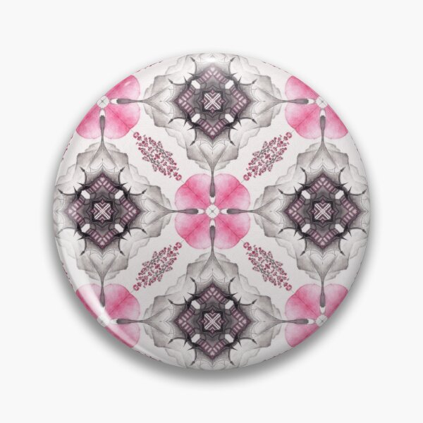 Item preview, Abstract black red white geometric kaleidoscope pattern designed and sold by MindMirror.