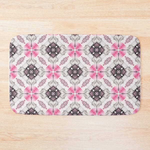 Item preview, Abstract black red white geometric kaleidoscope pattern designed and sold by MindMirror.