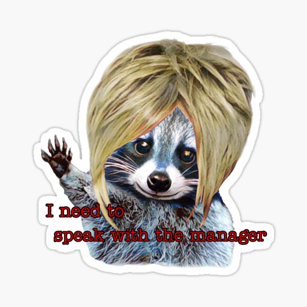 Item preview, Karen Raccoon (with caption) designed and sold by funhousejen.