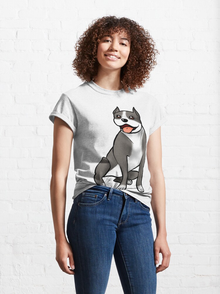 Alternate view of American Staffordshire Terrier - Black and White Classic T-Shirt