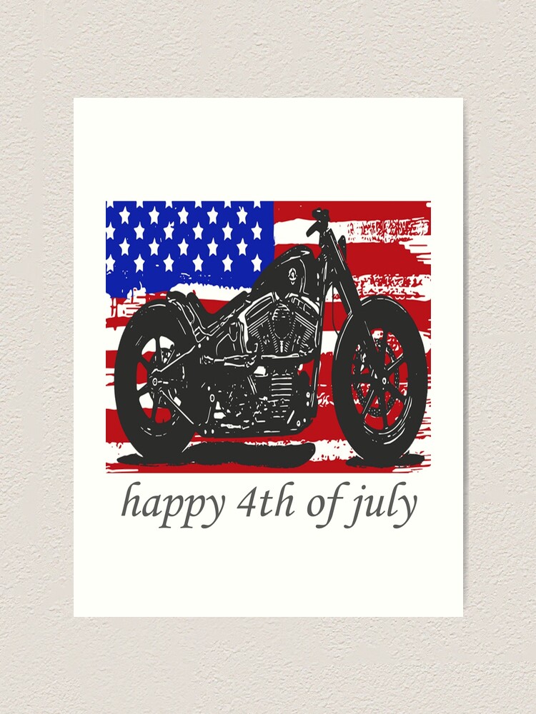 Download Happy July 4th Motorcycle Svg Clipart American Flag Patriotic Vintage Art Print By Relabel20 Redbubble