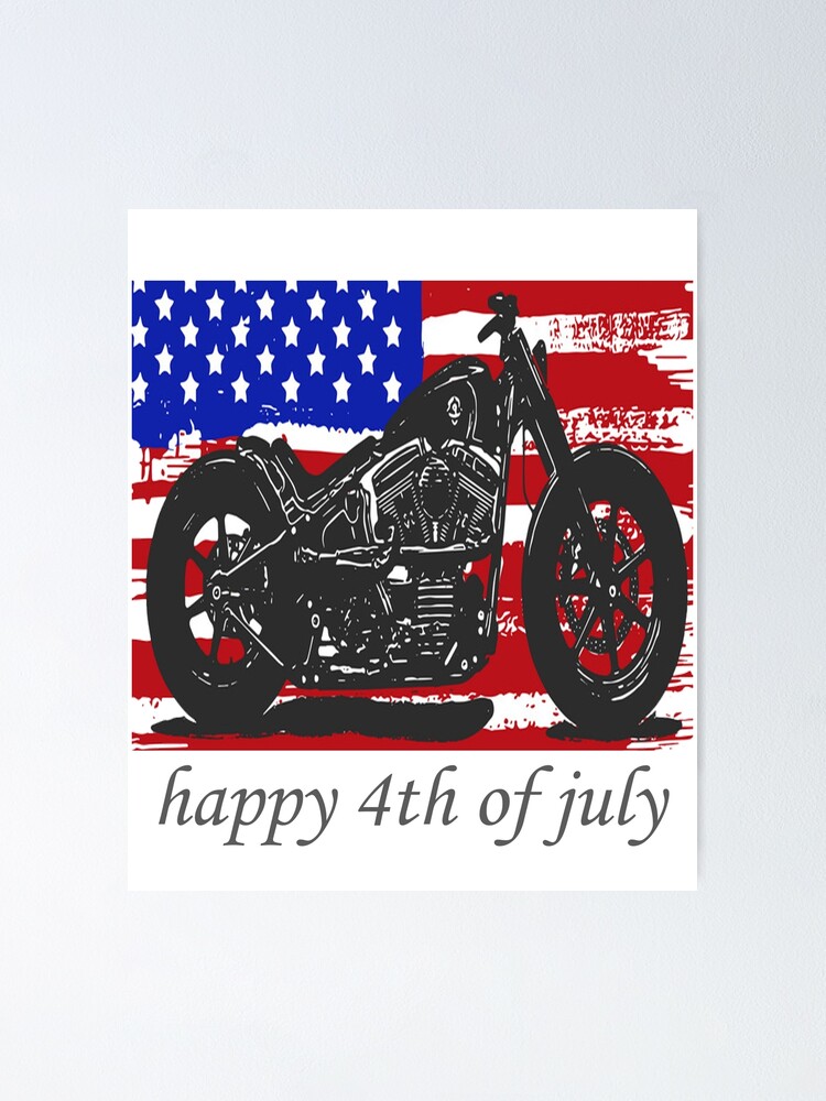 Download Happy July 4th Motorcycle Svg Clipart American Flag Patriotic Vintage Poster By Relabel20 Redbubble
