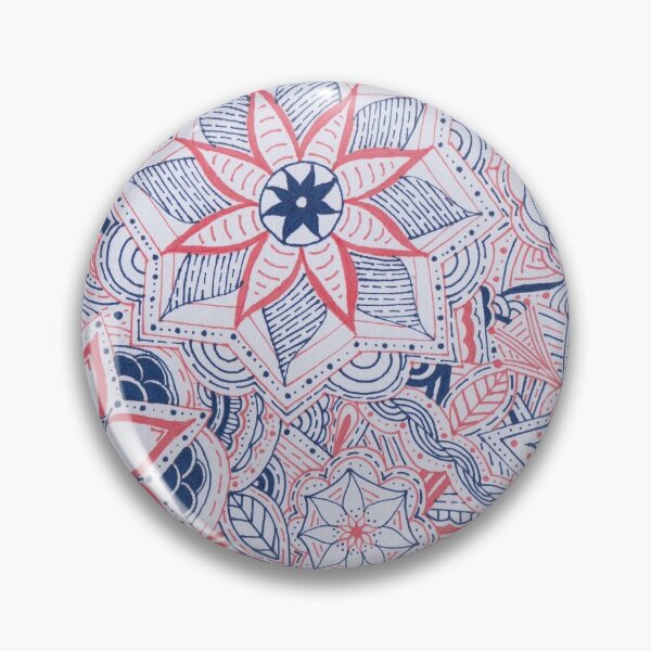 Item preview, Peach & Navy Mandala Improvisation designed and sold by MarisaGoncalves.
