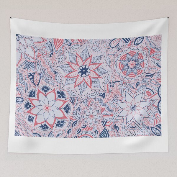 Item preview, Peach & Navy Mandala Improvisation designed and sold by MarisaGoncalves.