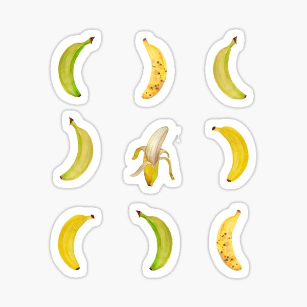 More Bananas - watercolor pattern Sticker