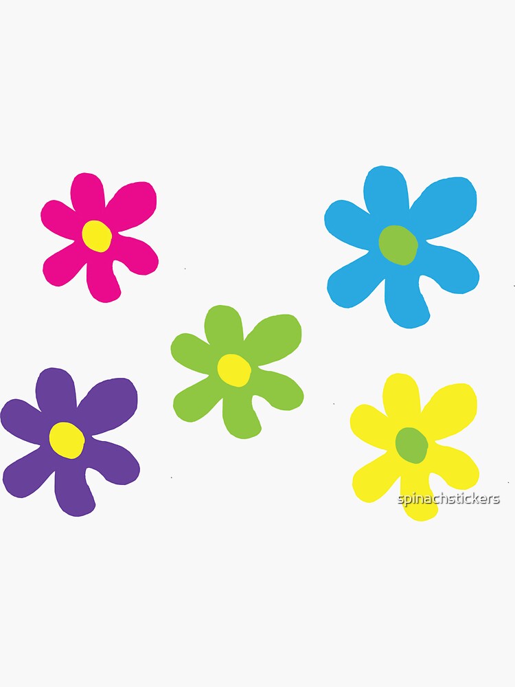 "groovy flowers" Sticker for Sale by spinachstickers | Redbubble