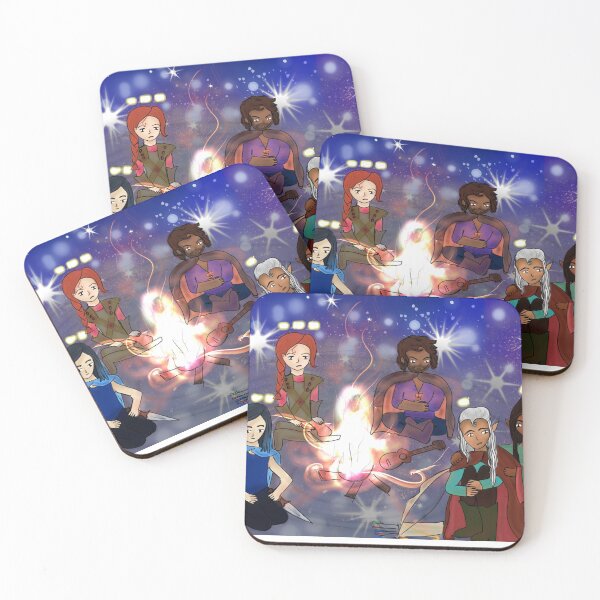 Item preview, D&D characters around a campfire designed and sold by BookKingdomArt.