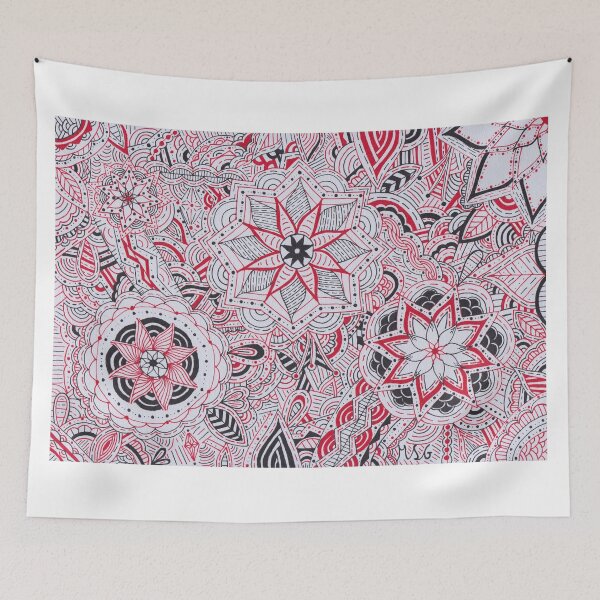 Item preview, Red & Black Mandala Improvisation designed and sold by MarisaGoncalves.