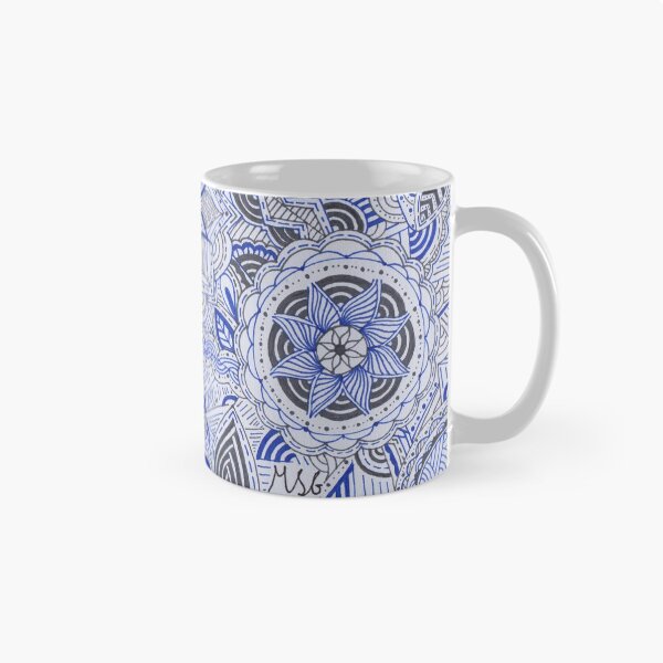 Item preview, Royal Blue & Dark Grey Mandala Improvisation designed and sold by MarisaGoncalves.