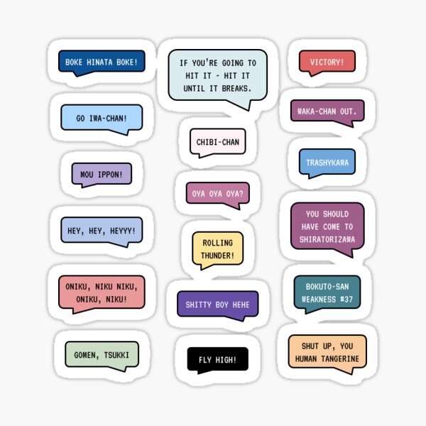 Colourful Haikyuu Quotes Sticker By Exxia0507 Redbubble
