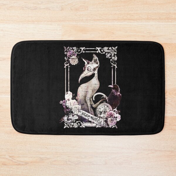 Item preview, Cat Plague Doctor Say stay safe, flowers, roses and raven, vintage syle designed and sold by Collagedream.