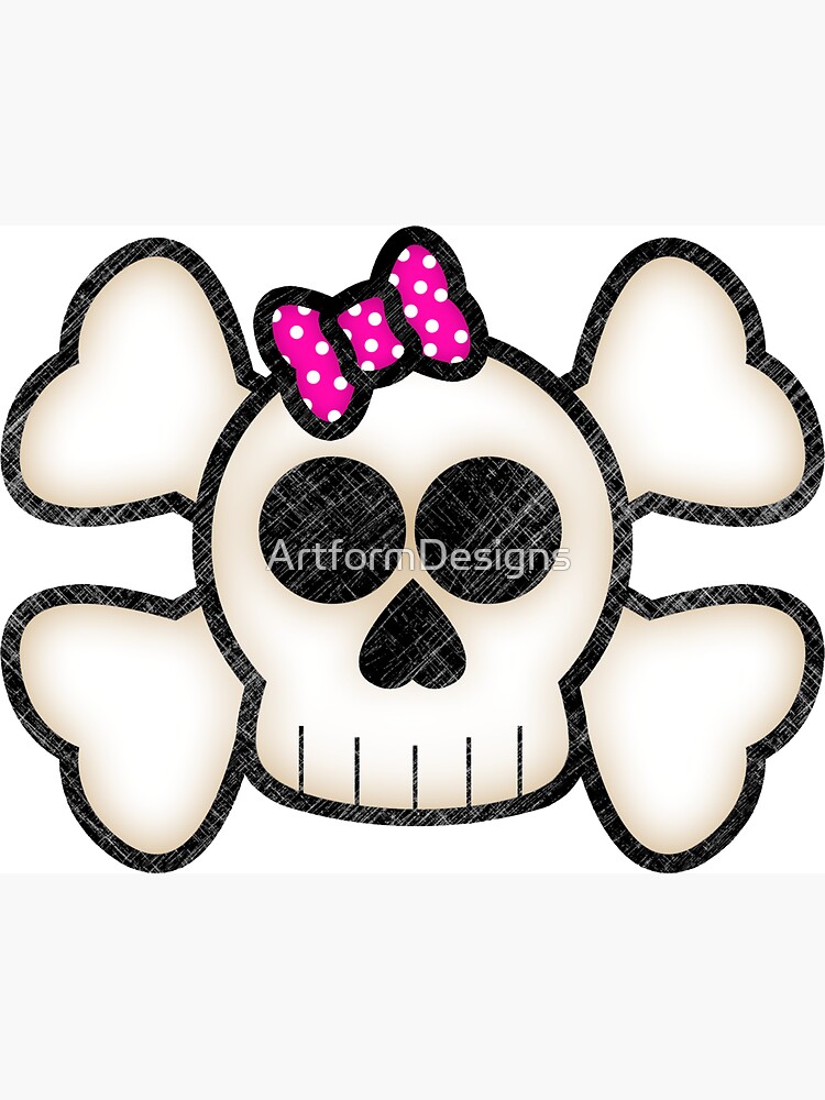 Cute Skull And Crossbones Stickers, Magnet