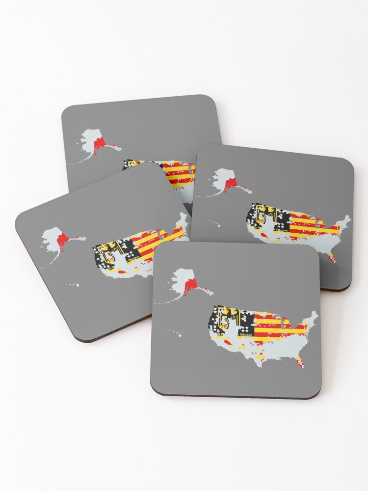 Thumbnail 1 of 5, Coasters (Set of 4), German America designed and sold by FallbackSauce12.