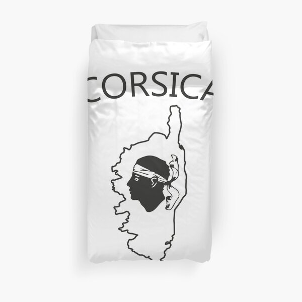 Carte de l'île du drapeau Corse Corse Housse de couette