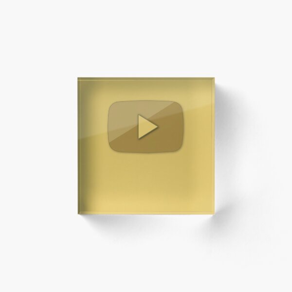 Youtube Gold Bottom. One million subscribers. Acrylic Block
