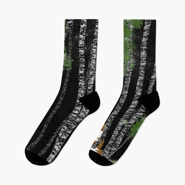 Item preview, Fox in the birch trees at night designed and sold by Quick Brown Fox Canada.